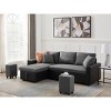 Streamdale 92.5" Linen Reversible Sleeper Sectional Sofa with storage and 2 stools Steel Gray - 3 of 4
