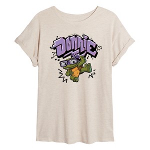 Women's - Teenage Mutant Ninja Turtles Mutant Mayhem - Baby Donnie Graphic Oversized Graphic T-Shirt - 1 of 4