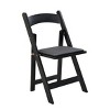 Anybear 4pcs Upholstered Folding Chair For Dining Room, Space Saving, Easy To Carry, Black Shelf+Black Cushion - 3 of 4