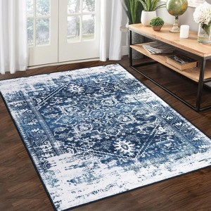 Vintage Runner Rug,Low-Pile Non-Slip Distressed Machine Washable Carpet for Hallway, Kitchen & Bedroom - 1 of 4