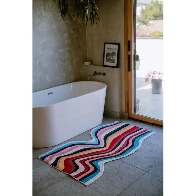 Lany Space Irregular Shaped Multicolor Contour Runner Rug, 3'x5'