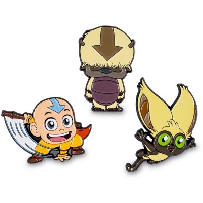 SalesOne LLC Avatar: The Last Airbender Exclusive 3-Pin Set | Chibi Aang, Momo, Appa