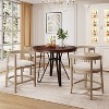 Christopher Knight Home Ember 5 Pieces Metal and Rubberwood Counter Height Dining Set - 2 of 4