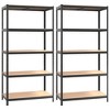 VidaXL 5-Layer Heavy-duty Shelves 2 pcs Gray Steel&Engineered Wood - 2 of 4