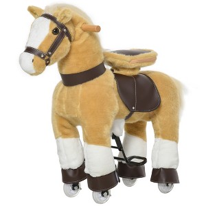 Ride on Horse, Plush Walking Horse Toy, Kids Riding Chair with Wheels for Kids 3-8 Years - 1 of 4