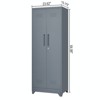 TiramisuBest 65"/73" Metal Lockers High Broom Tool Storage Cabinet Locking Doors Adjustable Shelves Waterproof Base Garage Kitchen - 4 of 4