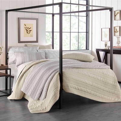 Horseshoe Gray Full/Queen Reversible Cotton Quilt Set