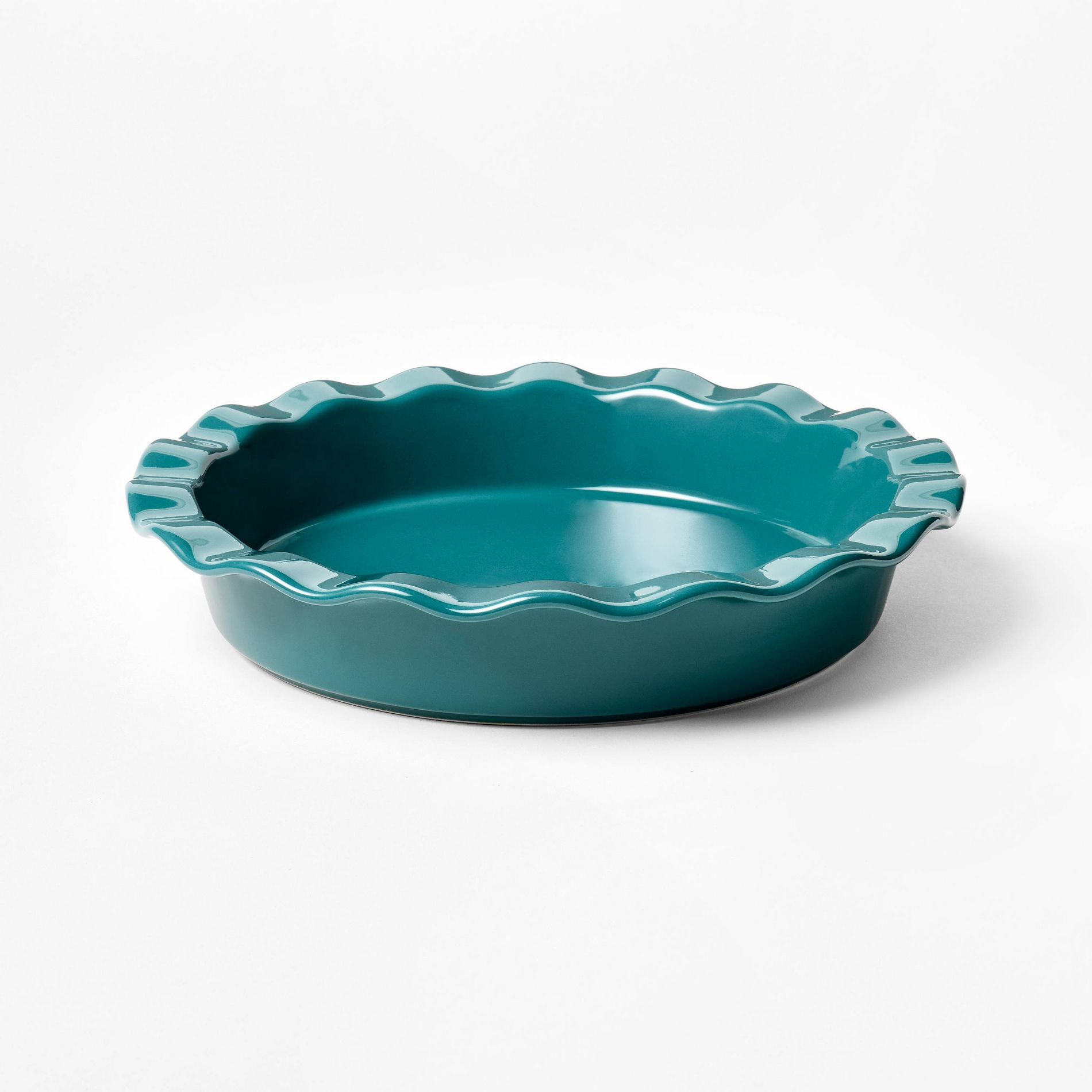 9" Stoneware Round Pie Pan Dark Green - Figmint™
