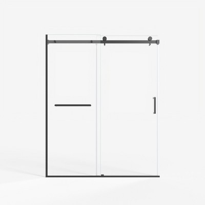 Cesicia 60x75 inches Matte Black Sliding Shower Door