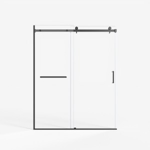 Cesicia 60x75 inches Matte Black Sliding Shower Door - 1 of 4