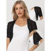 INSPIRE CHIC Women's Casual Short Sleeve Mesh Sheer Open Front Cropped Cardigan Shrug - 2 of 4