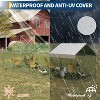 Acekool Large Metal Chicken Coop, 160"x40"x40" Walk-In Poultry Cage with 4 Doors, Waterproof & UV-Resistant Cover for Chickens, Ducks, Rabbits - 3 of 4