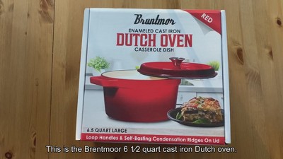 Bruntmor 6.5 Qt Enameled Cast Iron Dutch Oven, Pumpkin Spice, 6.5