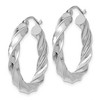 Black Bow Jewelry 4mm x 26mm Polished 14k White Gold Hollow Twisted Round Hoop Earrings - 2 of 4