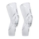 Unique Bargains 2pcs Compression Knee Braces EVA Padded Leg Sleeves Protector Nylon White Size L