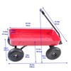 VisioGear Portable Outdoor Wagons with Wheels, Portable Carts for Children Kids, Red, 39.4"*18.11"*33" - 3 of 4