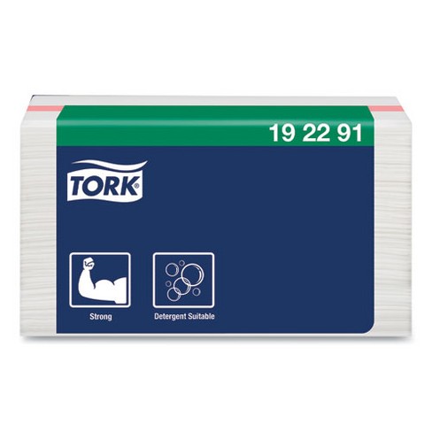 Tork Small Pack Foodservice Cloth, 1-Ply, 11.75 x 14.75, Unscented, White with Red Stripe, 50/Poly Pack, 4 Packs/Carton - image 1 of 4