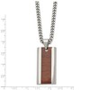 Black Bow Jewelry Stainless Steel & Red/Orange Koa Wood Inlay Enameled Necklace, 20 Inch - 3 of 4