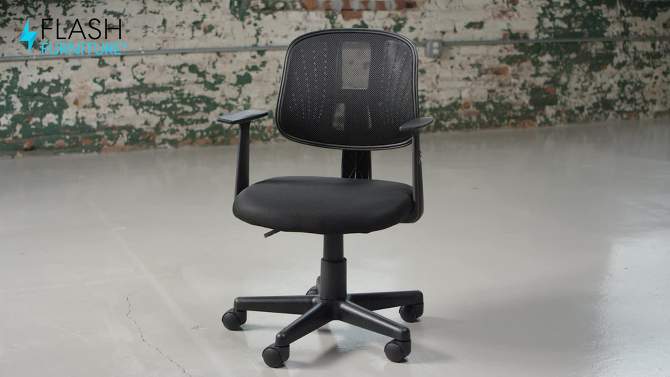 Flash Furniture Flash Fundamentals Mid-Back Mesh Swivel Task Office Chair with Pivot Back and Arms, 2 of 15, play video