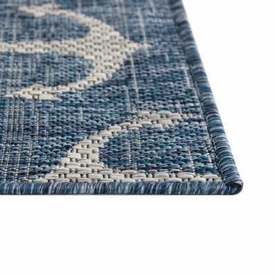 Coastal Charm 7x10 Blue/Gray Synthetic Outdoor Rug