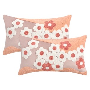 REGALWOVEN Velvet Embroidery Flowers Soft Decorative Farmhouse Pillowcases 2 Pcs - 1 of 4