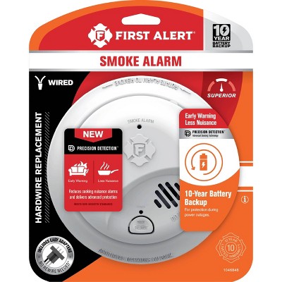 First Alert 2pk 10-Year Battery Photoelectric Smoke Alarm with Slim Profile