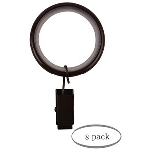 1 1-2 inch Curtain Drapery Rings with Clips, Nylon Inserts Quiet & Smooth - 7 Finishes - 1 of 4