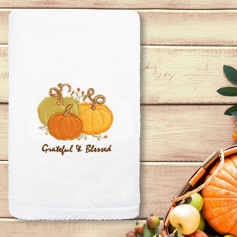 2pc &#39;Grateful &#38; Blessed&#39; Hand Towel Set White - Linum Home Textiles, 3 of 6