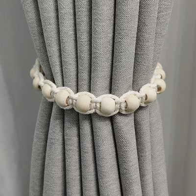 Double Strand Wooden Bead Curtain Tieback - Tree City