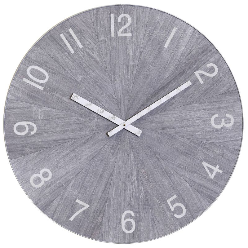 Metal and Wood Spencer Industrial Wall Clock with Chalk Gray - StyleCraft, 1 of 5