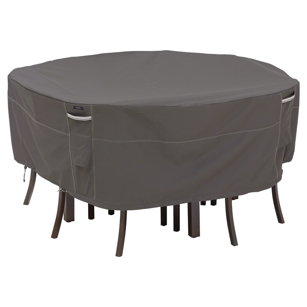 Photos - Furniture Cover 94" Ravenna Round Patio Table and Chair Dark Taupe Cover - Classic Accesso