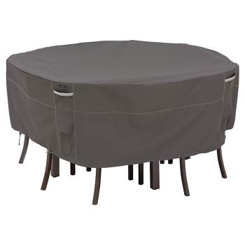 70" Ravenna Round Patio Table and Chair Dark Taupe Cover - Classic Accessories