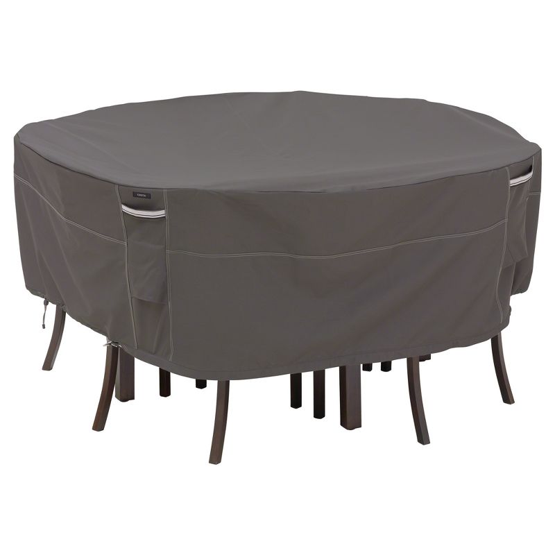 94&#34; Ravenna Round Patio Table and Chair Dark Taupe Cover - Classic Accessories, 1 of 13