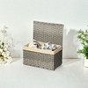 17.2 Gallon (65L) Storage Basket with Lid. This woven, foldable bin with handles and a metal frame comes with a removable liner. - 4 of 4