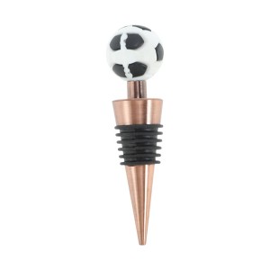 Unique Bargains Soccer Ball Wine Stopper Aluminum Alloy TPR Resin Black White Red Bronze 6x 2.36"x1.61"x3.54" 1 Pc - 1 of 3