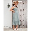 Womens Maternity Smocked Summer Casual Boho Dress Spaghetti Strap Square Neck Sleeveless Maxi Dress Baby Shower Photoshoot - 4 of 4