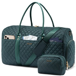 Travel Duffle Bag,Carry on Overnight Bag with Shoe Compartment,Weekender Bags for Women with Toiletry Bag - 1 of 4