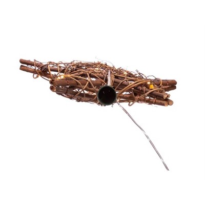 Natural Rattan Star Tree Topper with Warm White Fairy Lights
