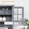 Elegant Buffet with Hutch, Kitchen Pantry Storage Cabinet with Framed Glass Door Drawer and Microwave Space - 4 of 4