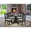 HomeStock 5-Piece Round Black Finish Solid Wood Top Dining table with 4-Chairs with Cross Back - 2 of 4