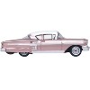 1958 Chevrolet Impala Sport Cay Coral Pink Metallic with White Top 1/87 (HO) Scale Diecast Model Car by Oxford Diecast - 2 of 4