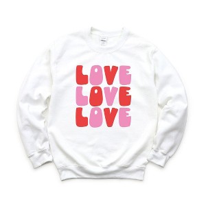 Simply Sage Market Women's Graphic Sweatshirt Love Stacked Bold - 1 of 3