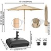 Yescom 13ft XL Heavy Duty Solid Wood Outdoor Patio Umbrella with Base Parasol Wheels Stand for Bistro Market Table Garden Deck Yard Poolside - 2 of 4