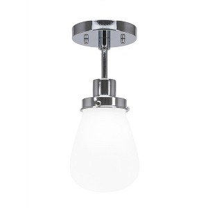 Toltec Lighting Meridian 1 - Light Flush Mount in  Chrome with 5" White  Shade - 1 of 1