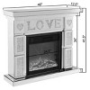 Coolbibila Modern Indoor Silver Diamond Mirrored Electric TV Fireplace Cabinet,Freestanding Home Office Fireplace with Remote Control and Finish - 4 of 4