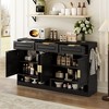 Okak Farmhouse 3-Drawer & 4-Door Sideboard Storage Cabinet for Dining Room,Living Room,Kitchen Pantry Cabinets with Open Shelves - 3 of 4