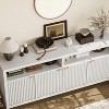 Fluted Storage Cabinet 65.8" Adjustable 3-Tier, Modren Entryway Organizer with Fluted Doors - 3 of 4
