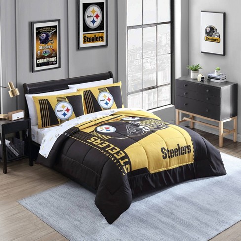 Nfl Pittsburgh Steelers Status Bed In A Bag Sheet Set - Queen : Target