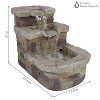 Sunnydaze 21"H Electric Polyresin 3-Tier Brick Steps Outdoor Water Fountain with LED Light - 3 of 4