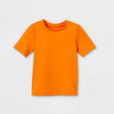 Toddler Boys' Orange Print Short Sleeve Rash Guard - Cat & Jack™ Orange